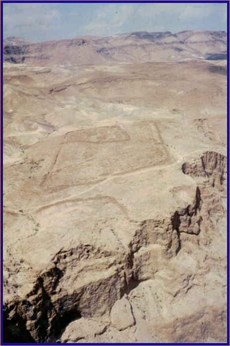 Large Roman encampment on the west side of Masada